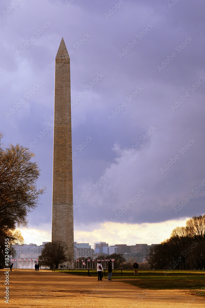 Washington Monument and Stormy Skies