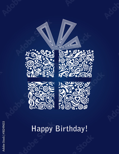 Blue Happy Birthday card