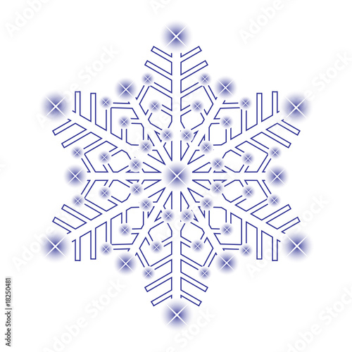 Decorative ice snowflake. Vector illustration.