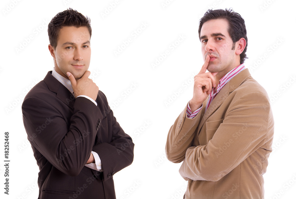 Portrait of two young business man, isolated on white background Portrait of two young business man, isolated on white background