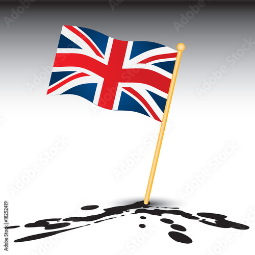 British flag on splattered ground