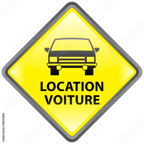 Panneau "Location Voiture" (losange - brillant - vecteur)