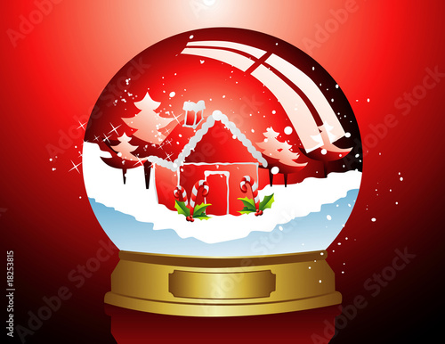 bola de cristal navideña en vector