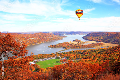 The foliage scenery at Hudson River region