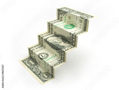 One dollar bill staircase.