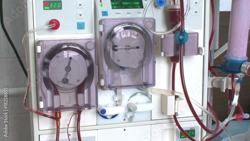 Arlificial kidney (dialysis) medical device with rotating pumps photo