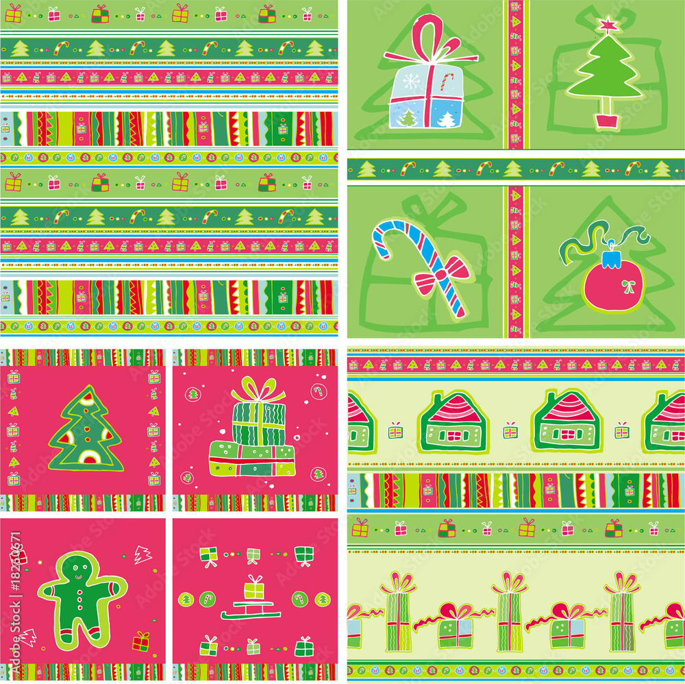 Christmas Seamless Pattern set