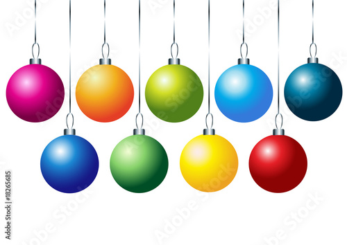 Set of colorful vector christmas balls