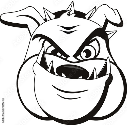 vector tattoo Bulldog head