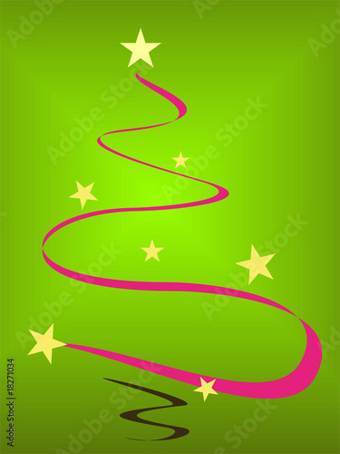 Abstrakter Weihnachtsbaum mit günem Hintergrund