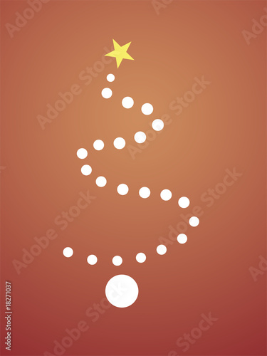 Abstrakter Weihnachtsbaum mit rotbraunem Hintergrund