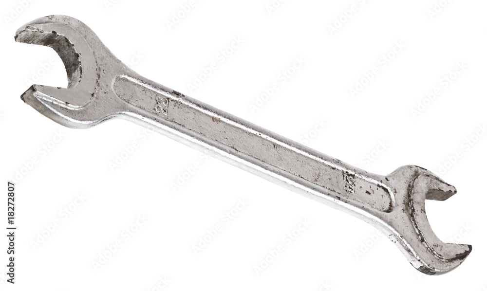 Old spanner isolated on a white background Old spanner isolated on a white background
