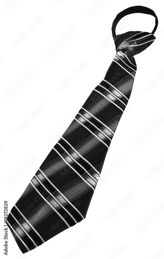 Simple black tie for child, isolated over white Simple black tie for child, isolated over white