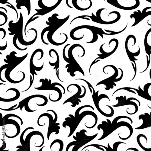 Seamless black and white ornament pattern