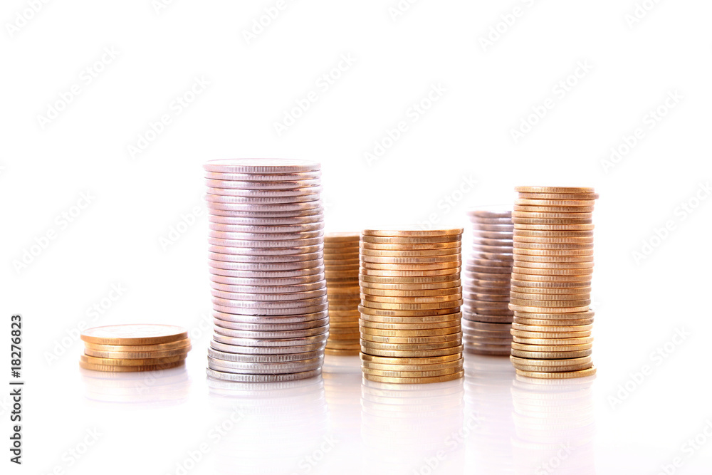 Coins isolated on white background Coins isolated on white background
