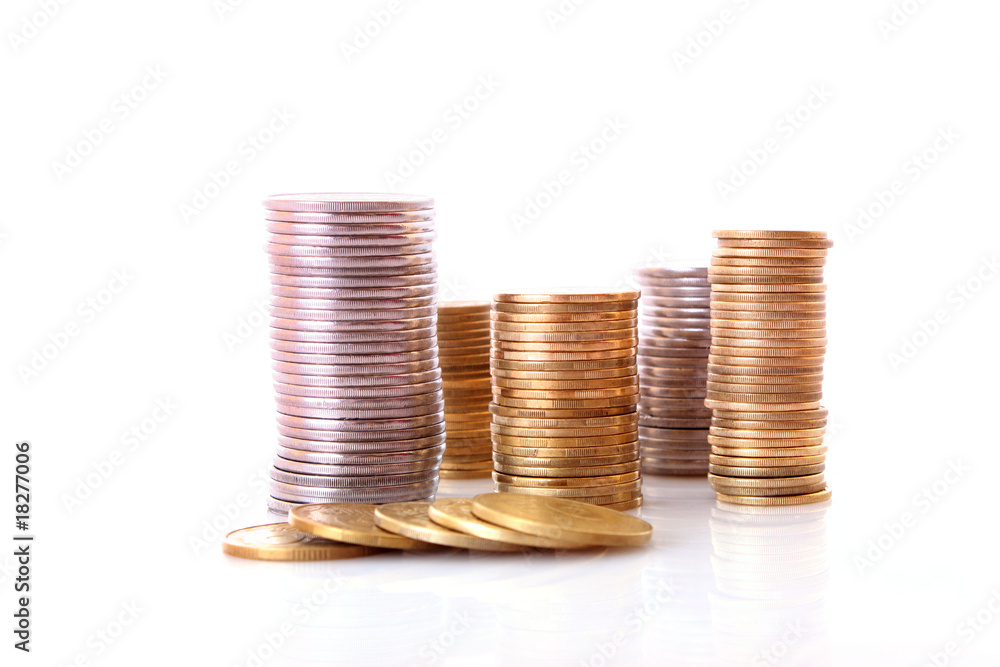 Coins isolated on white background Coins isolated on white background