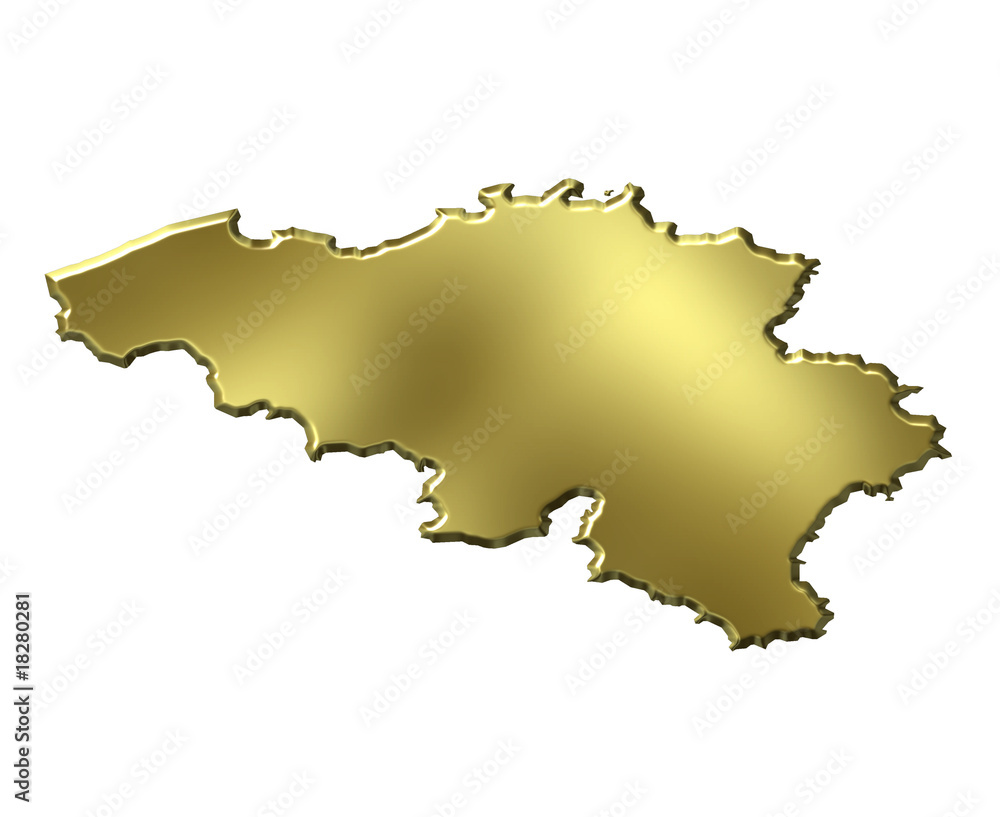 Belgium 3d Golden Map