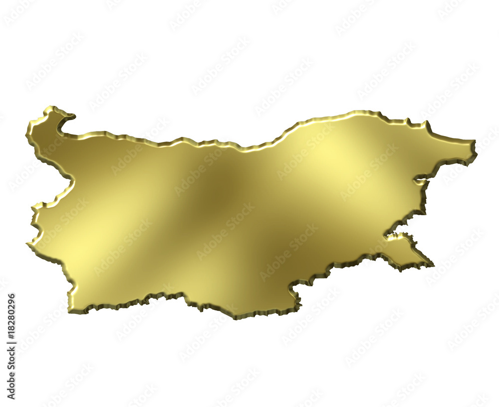Obraz premium Bulgaria 3d Golden Map