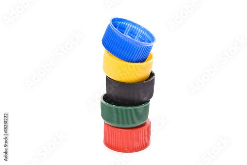 Stack of colorful stoppers