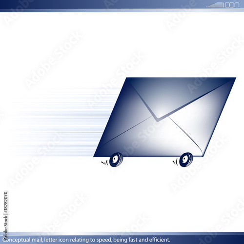 Conceptual icon letter for delivery fast and efficient.