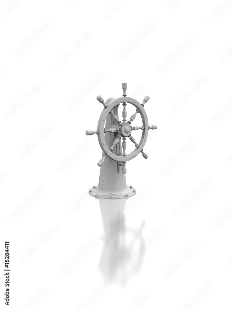Fototapeta premium steering wheel isolated on white with reflection