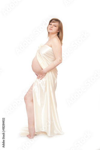 pregnant woman on white isolated background © Sergey