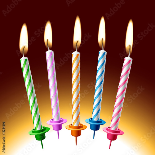 Birthday candles. Vector illustration.