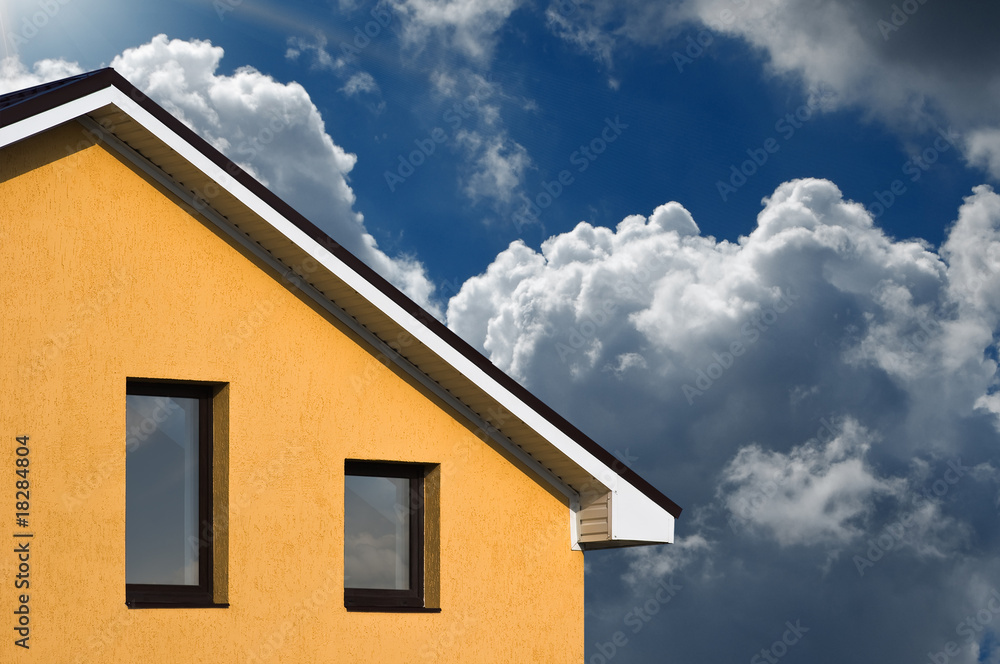 abstract house under blue sky