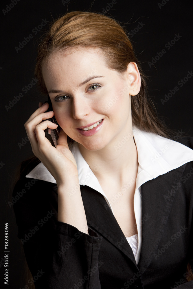 portrait of telephoning businesswoman portrait of telephoning businesswoman