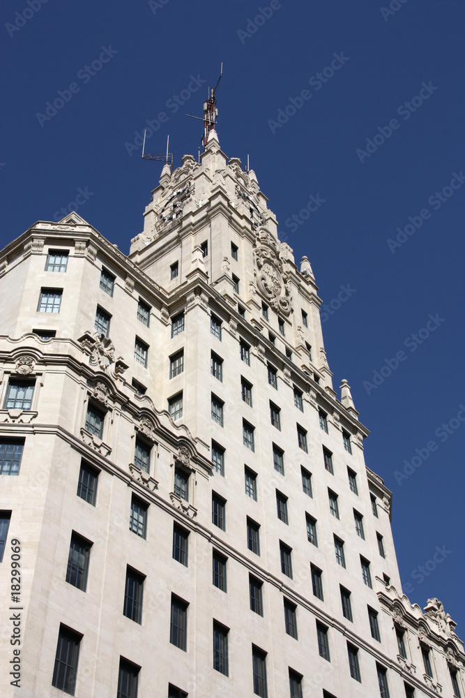 Gran Via - one of landmarks in Madrid Gran Via - one of landmarks in Madrid