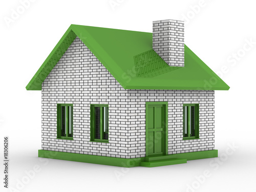 Small house on  white backg...