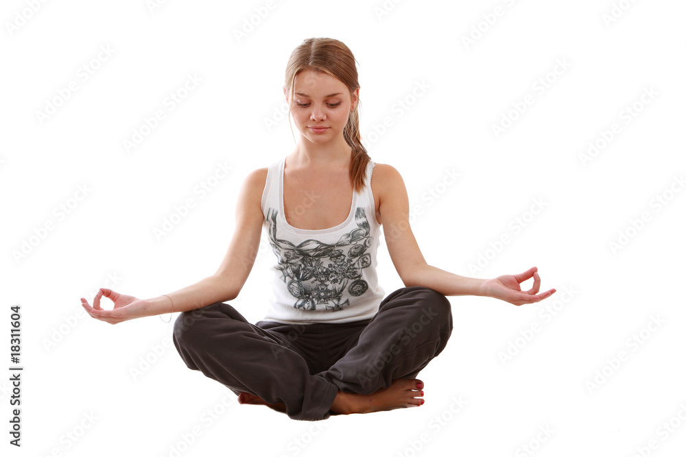 Girl engaged yoga Girl engaged yoga