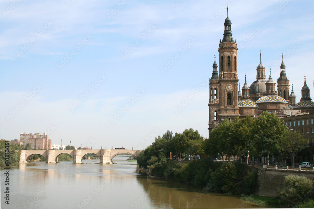 The Pilar Basilica. Zaragoza, Spain.