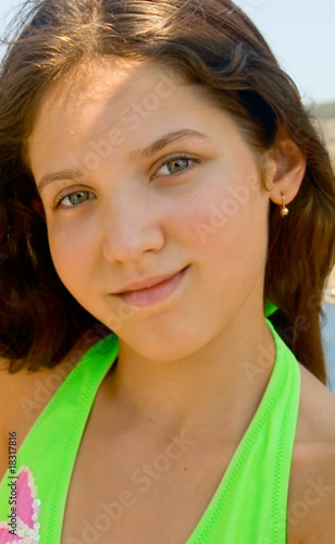 Portrait of cute teen girl