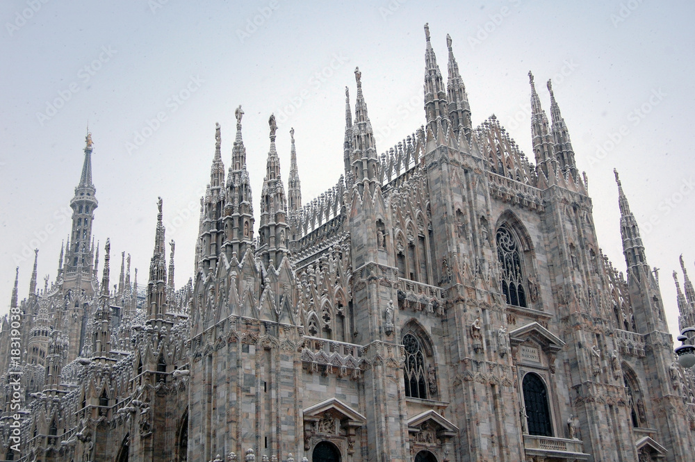 Milan cathedral dome in winter