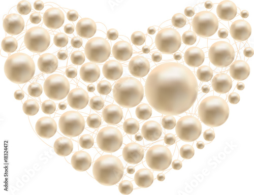 Pearls heart concept of luxury vector illustration