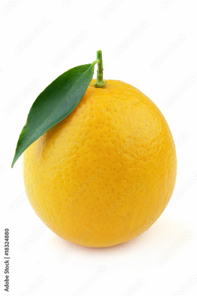 Orange with leaves Orange with leaves