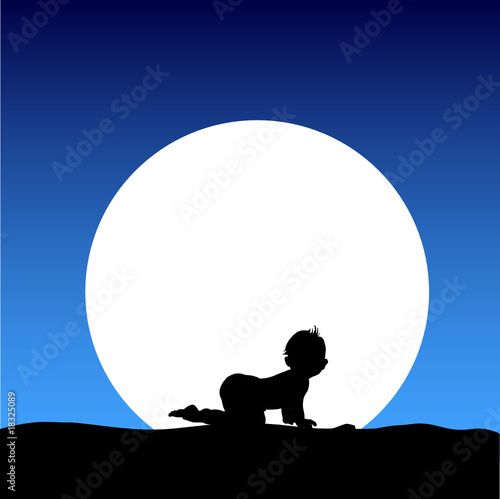 child on the moon