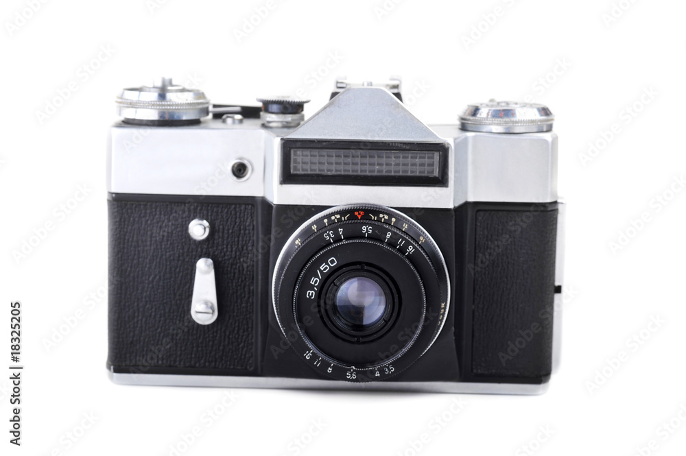 old camera isolated on white