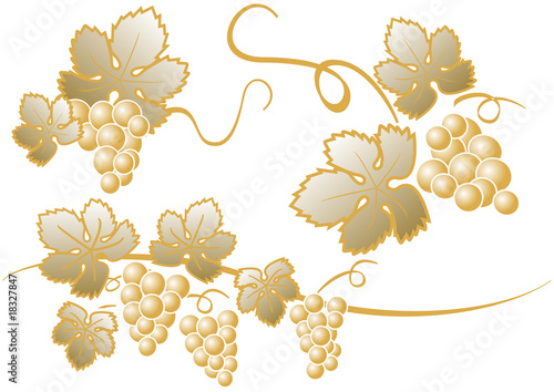 racimo de uvas dorado