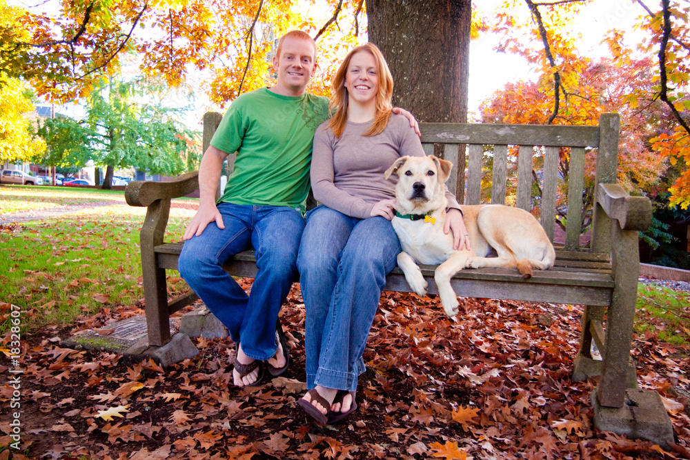 Fototapeta premium Couple With Dog
