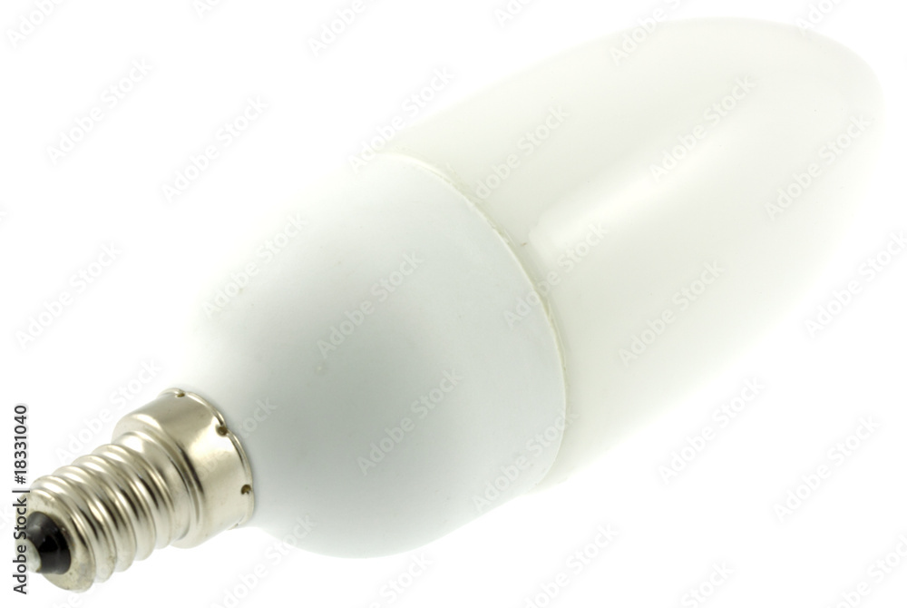 ampoule électrique économie énergie fond blanc Stock Photo