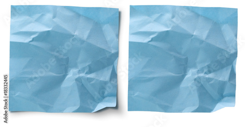vieille note froissée - papier adhésif bleu pour message