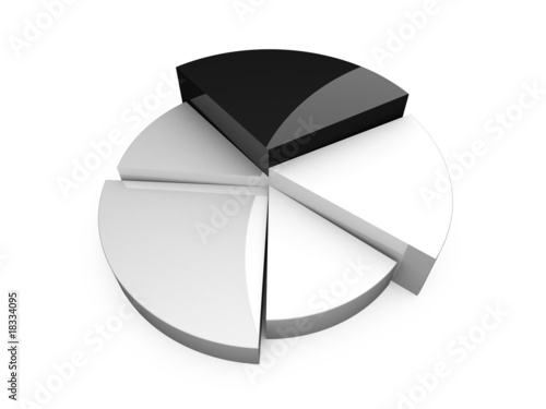 3D black and white circular diagram