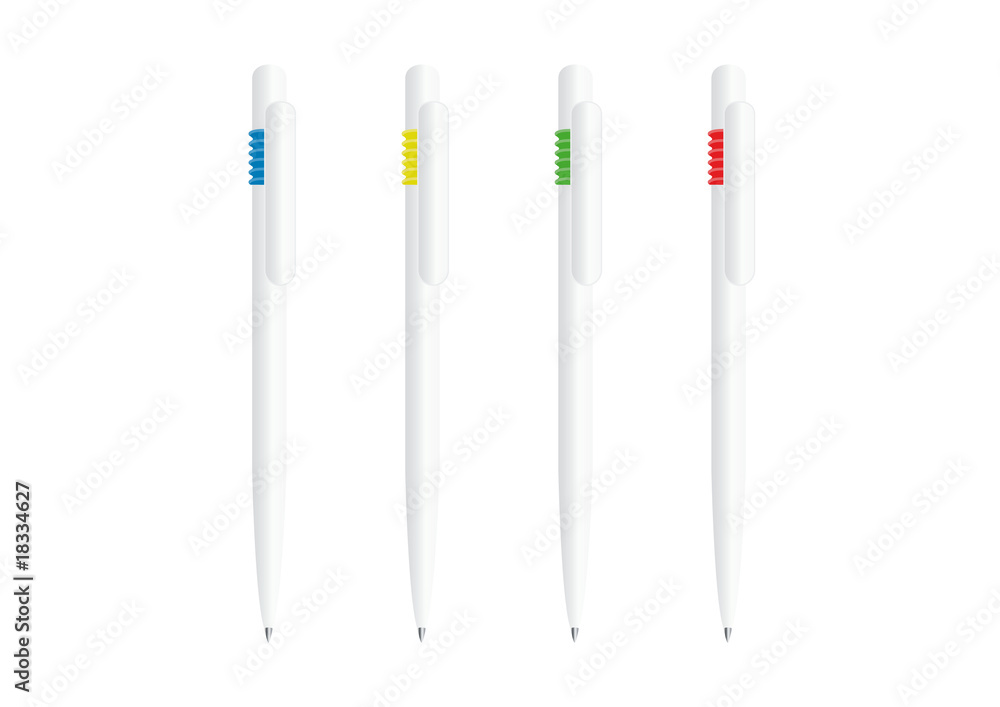 Set of fully editable vector pens Set of fully editable vector pens