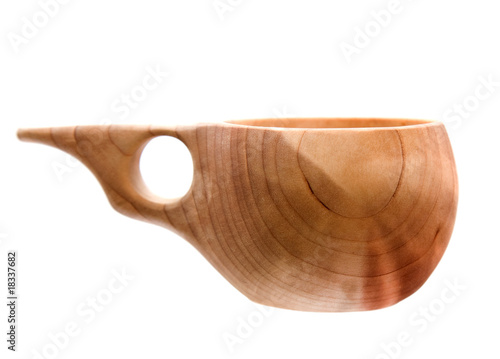 Kuksa - traditional finnish (lapish) wooden cup photo