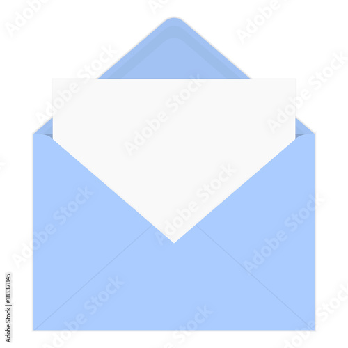 briefumschlag geöffnet blau blanko