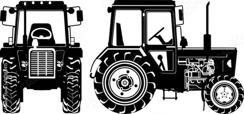 Vector tractor silhouette