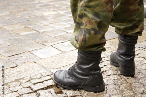 Soldier and military boots