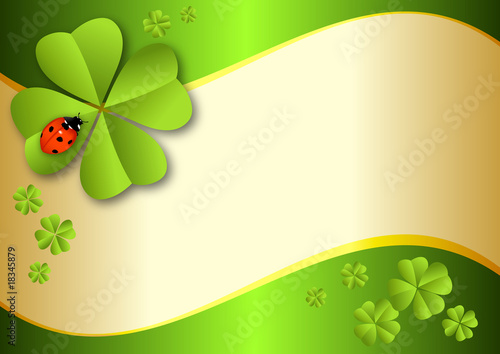 clover-background with lady beetle
